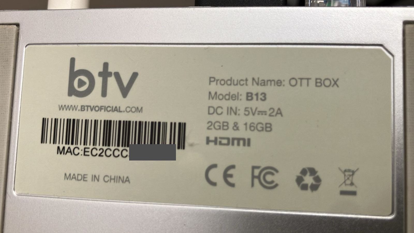 RECEPTOR IPTV BTV B13 2RAM/16GB/4K/AND/WF - Tche Loco Eletrônicos